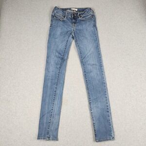Bullhead Black Skinny Jeans Womens 1 Blue Denim Medium Wash Low Rise Stretch
